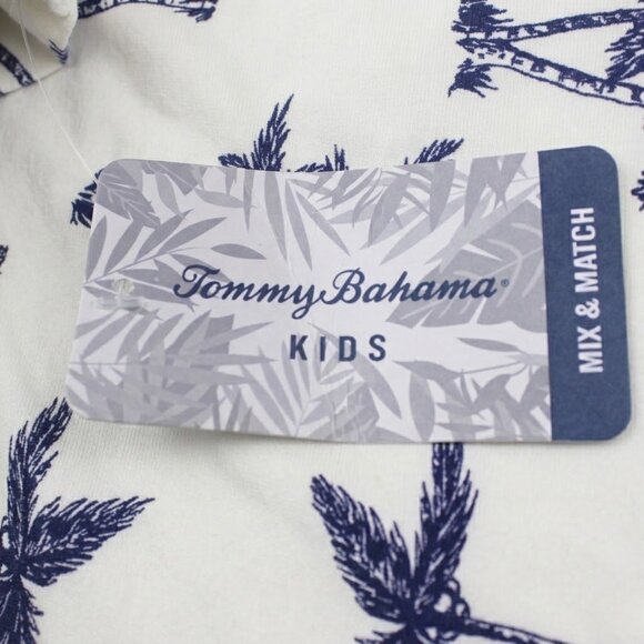 Tommy Bahama T Shirt Boys Large Age (10-12) White Blue Palm Tree All Over Print - Picture 6 of 6